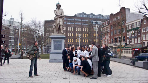 Restaurantstaff op het Rembrandtplein